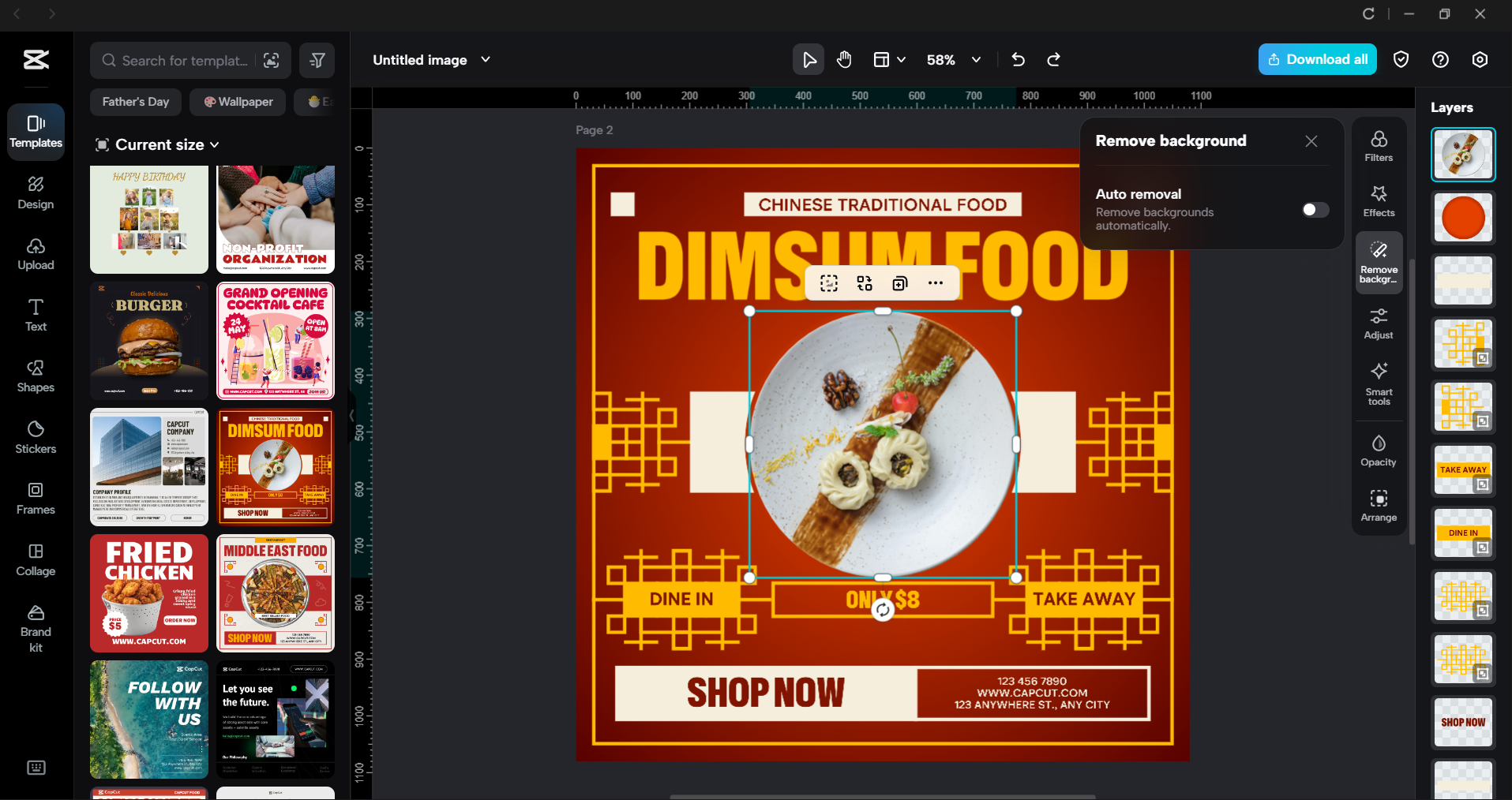 Interface de l'éditeur vidéo de bureau CapCut - la meilleure façon de créer des publications Instagram parfaitement dimensionnées