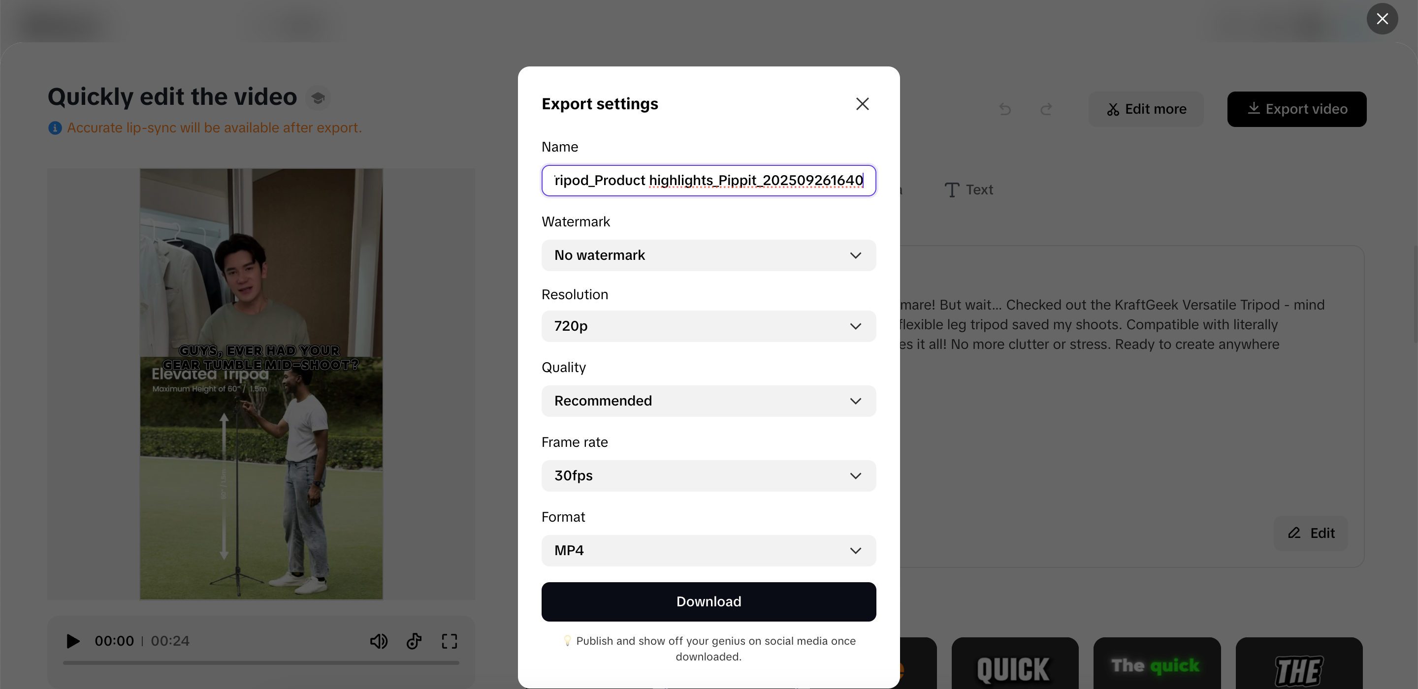 Exporta tu video