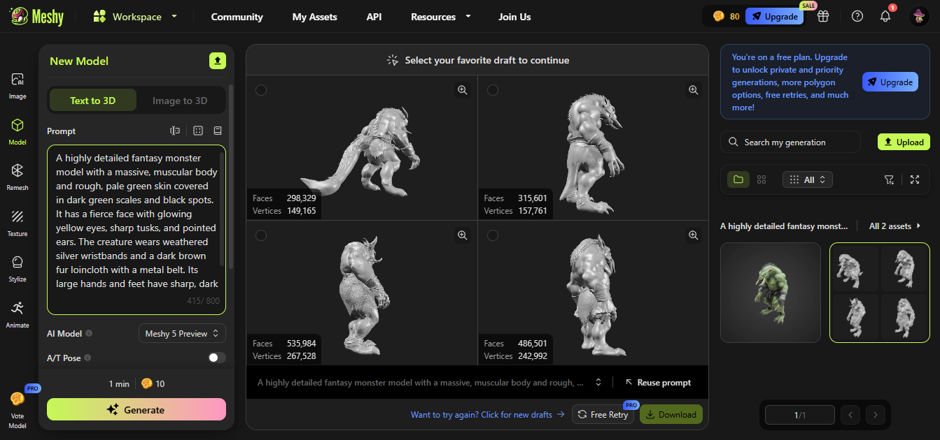 Meshy AI-Animation 3D