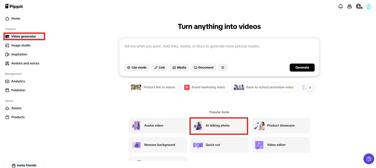 Access AI talking photo