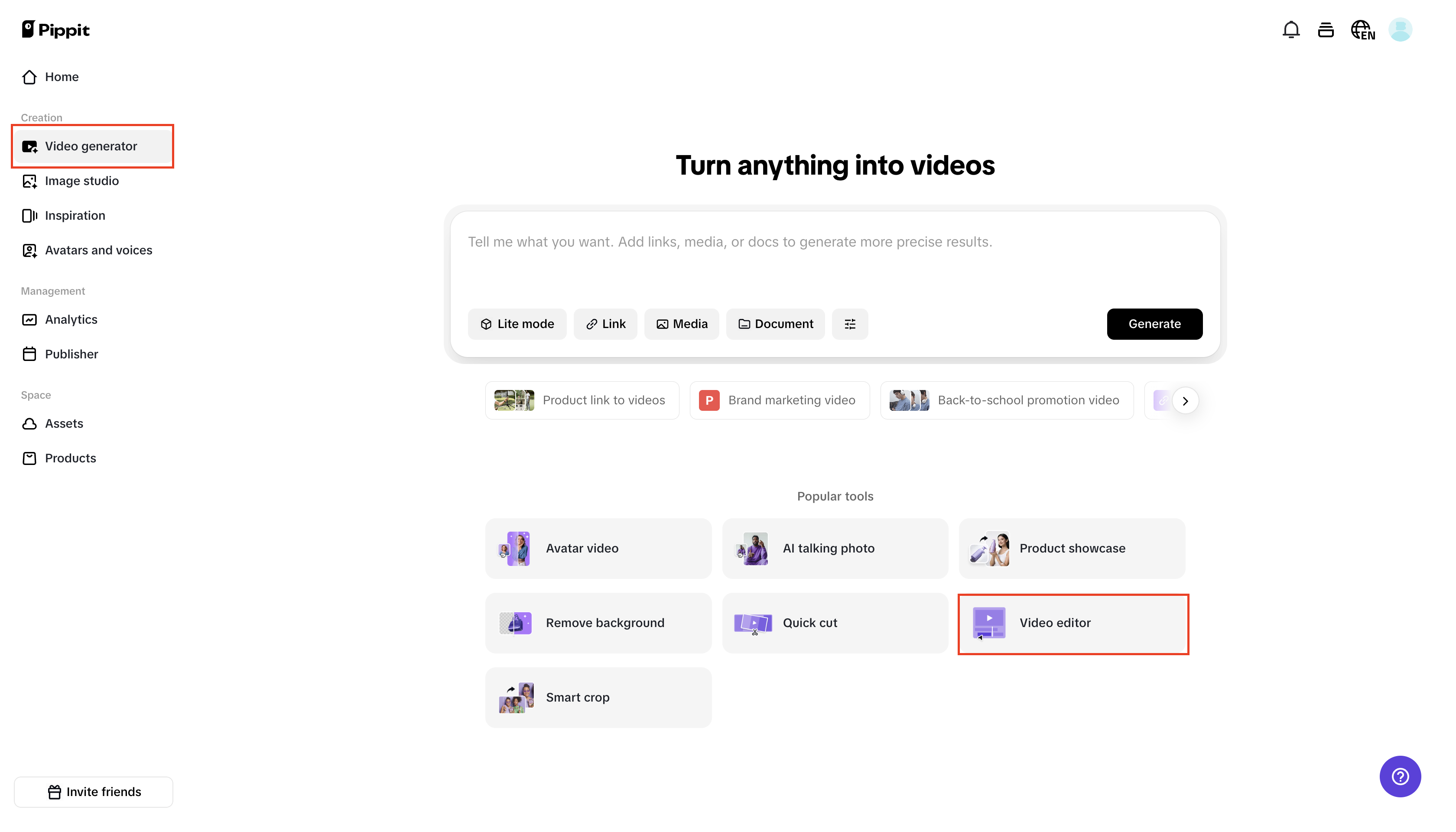 Open the video editor