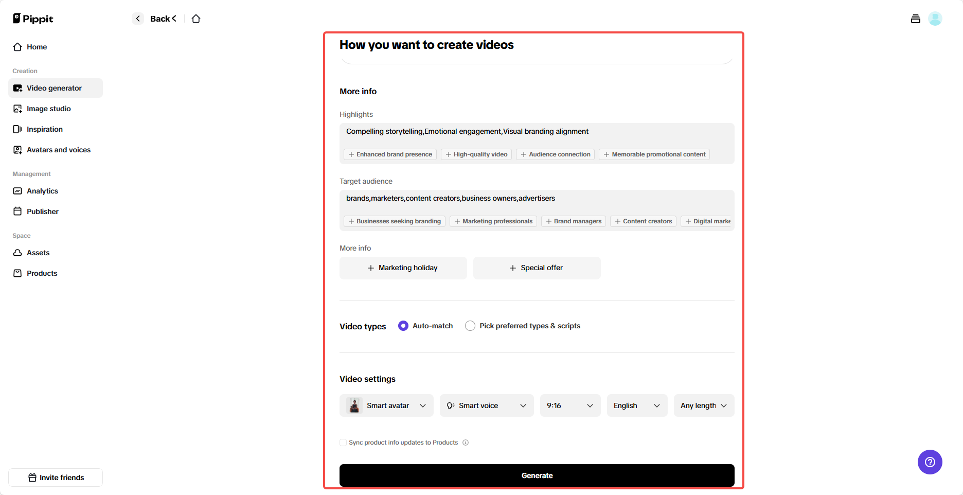 Generate your brand content