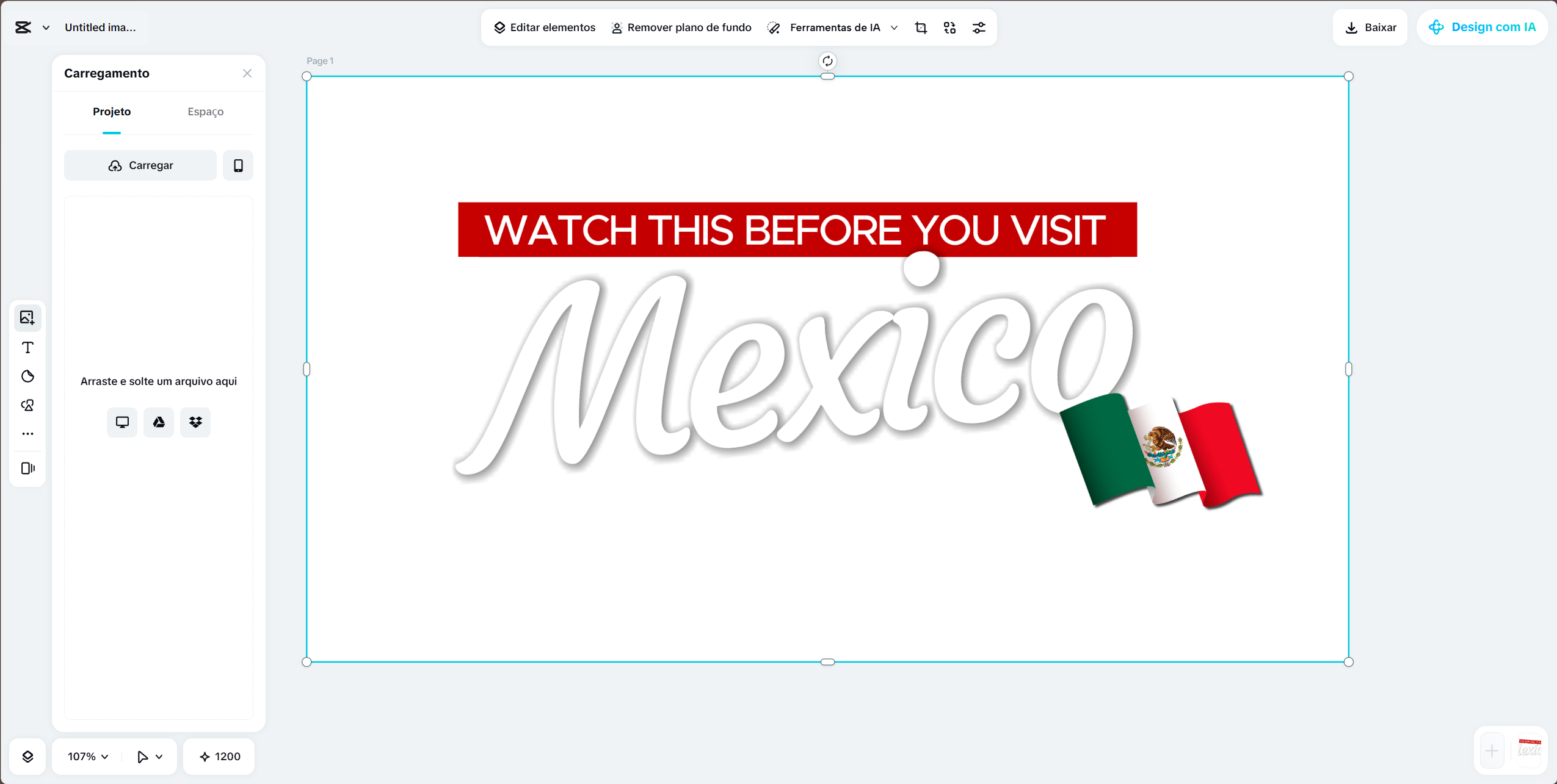 Insira sua arte e textos para banner