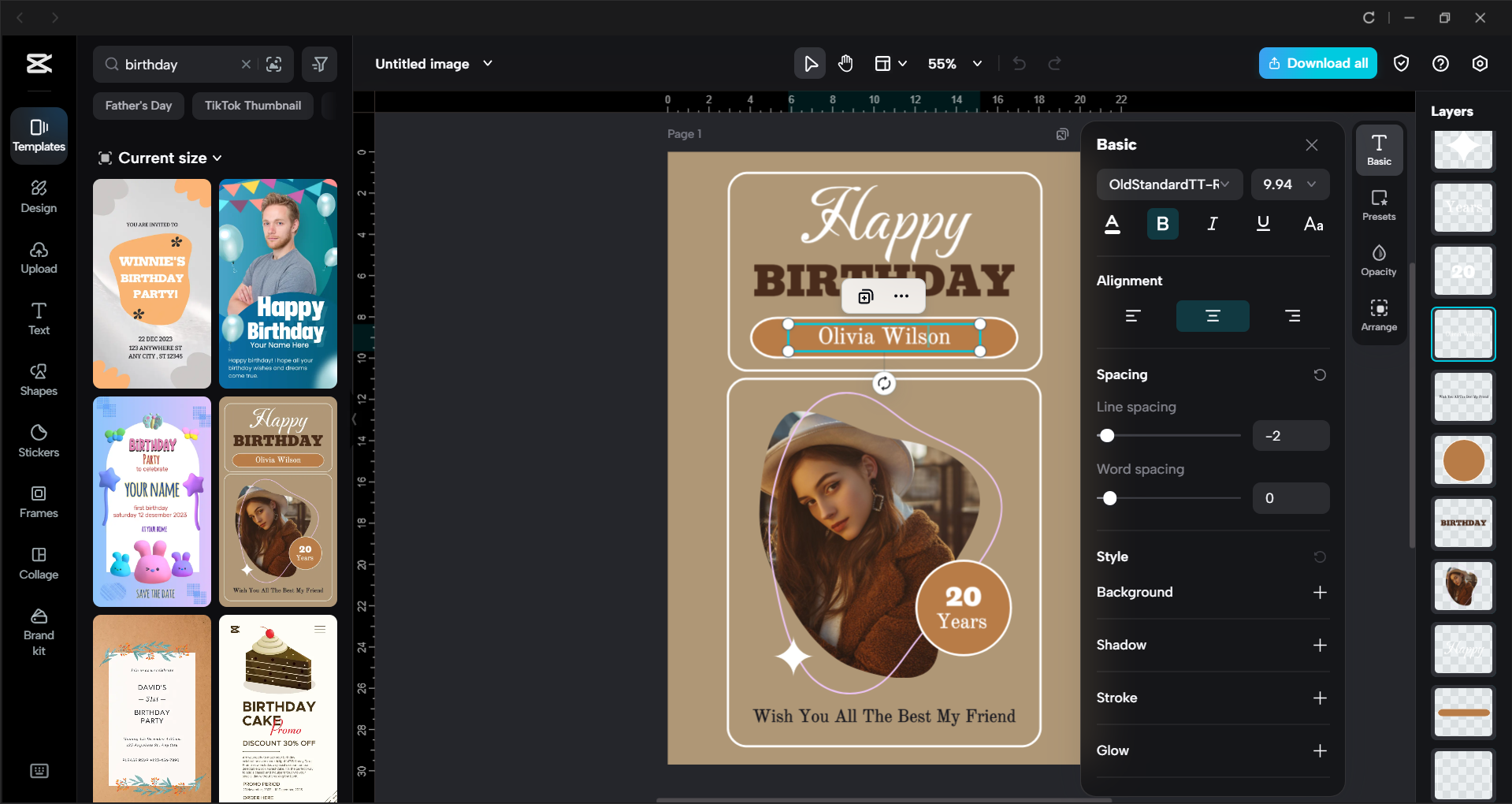 Interface of the CapCut desktop video editor - a user-friendly tool to get birthday flyer templates