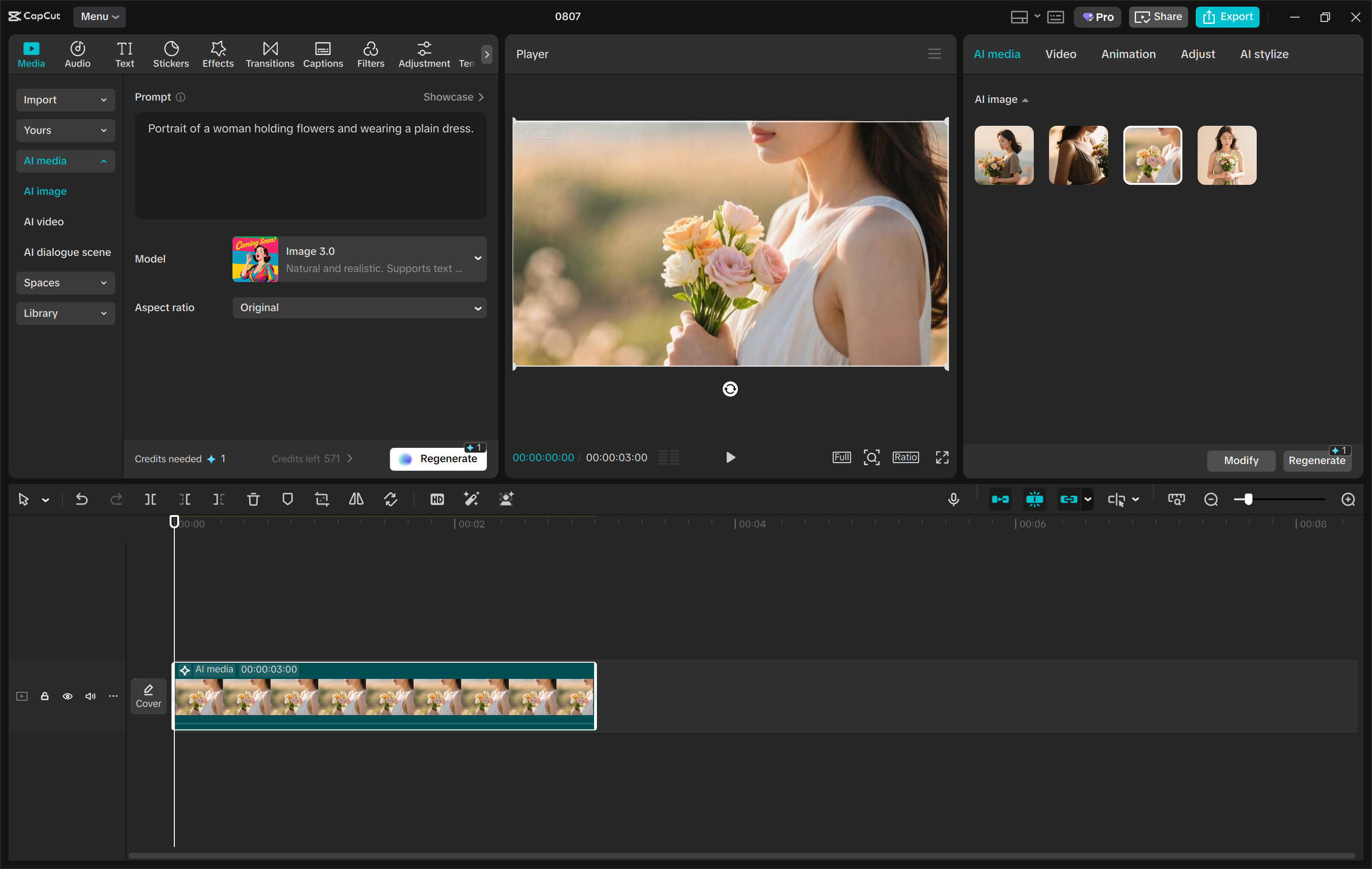 Antara muka CapCut editor video desktop - cara yang lebih mudah untuk menjana imej menggunakan AI