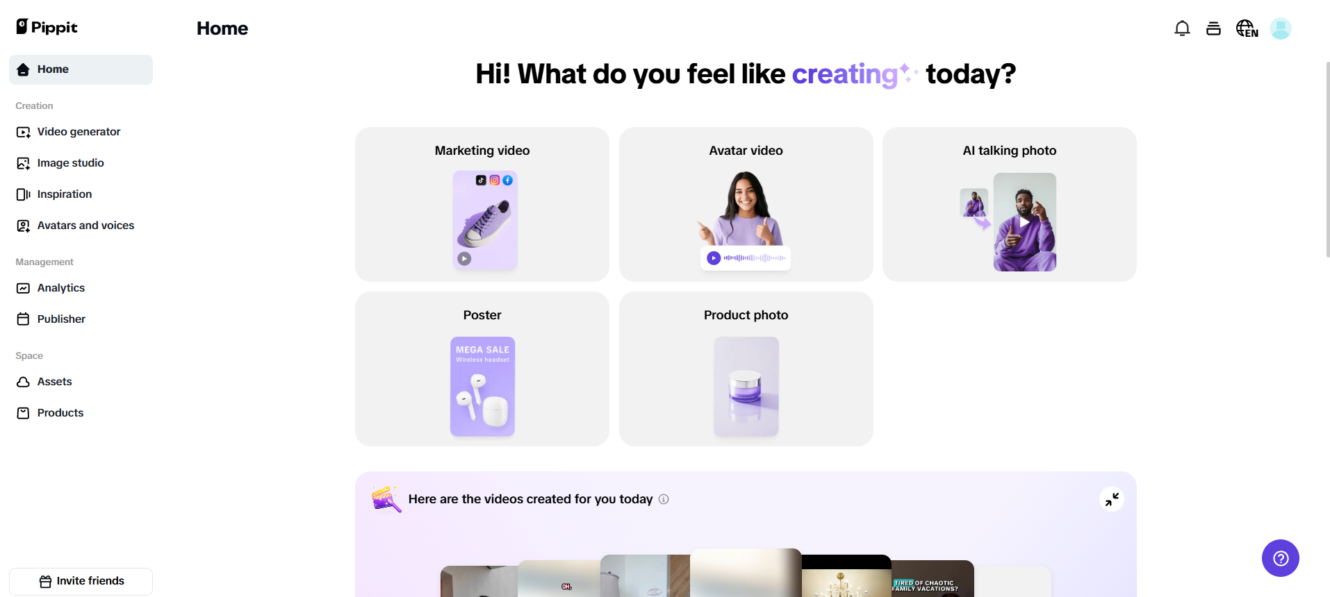 Pippit homepage