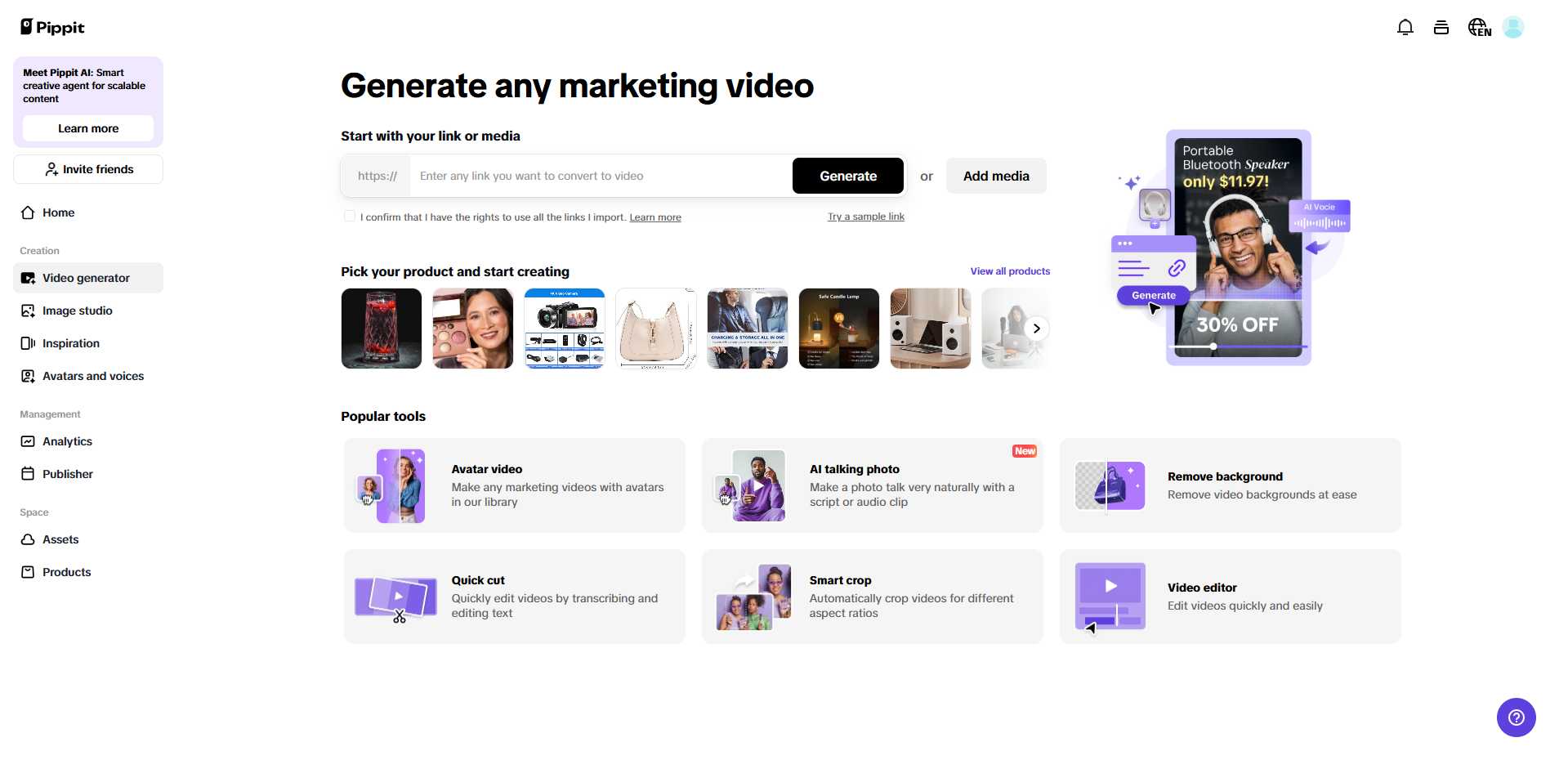One-click video generation