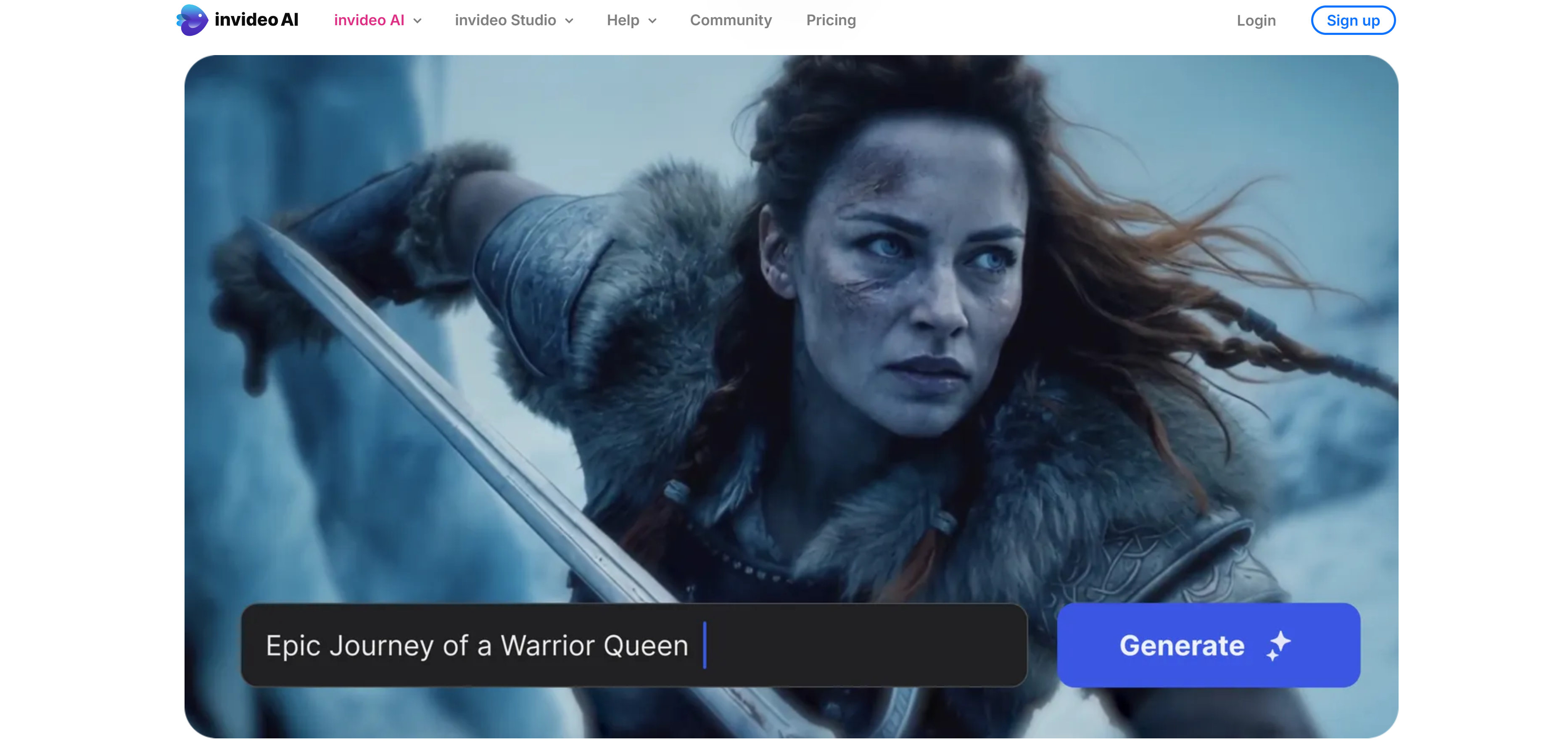 Invideo homepage