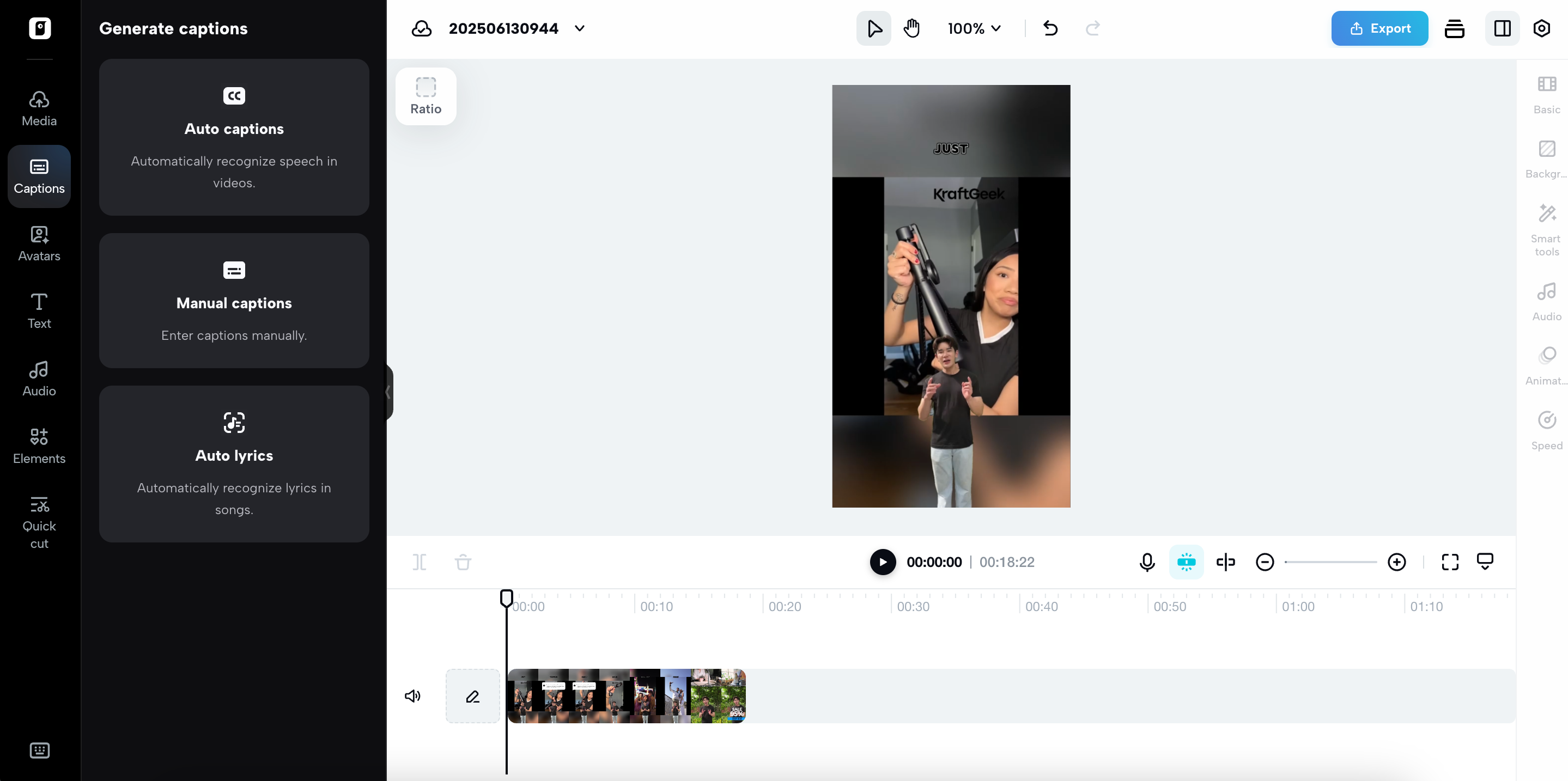 Generate captions online