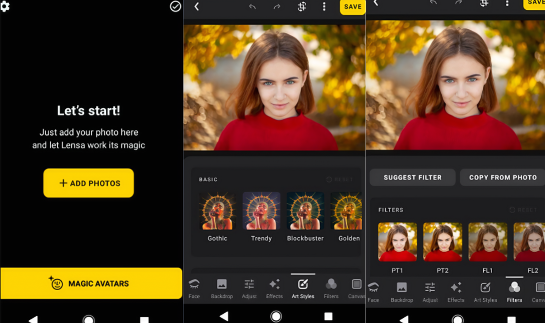 Lensa AI photo editor