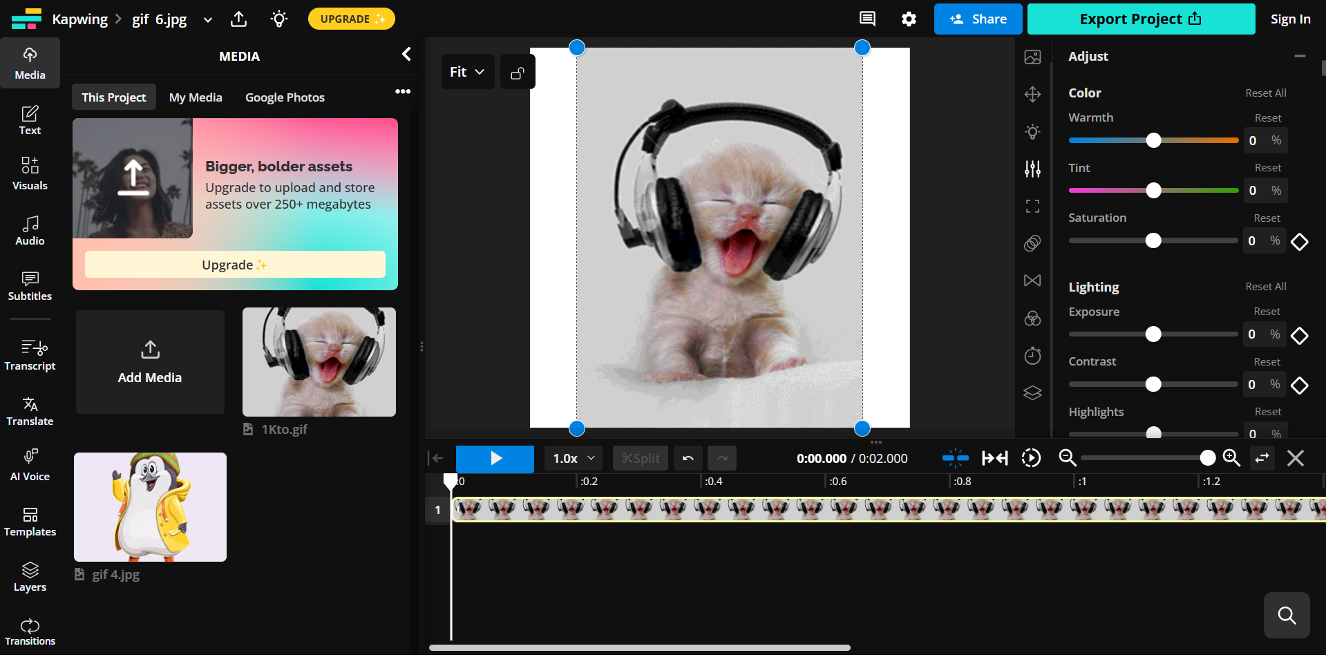 Kapwing - un práctico creador de GIF en línea de video