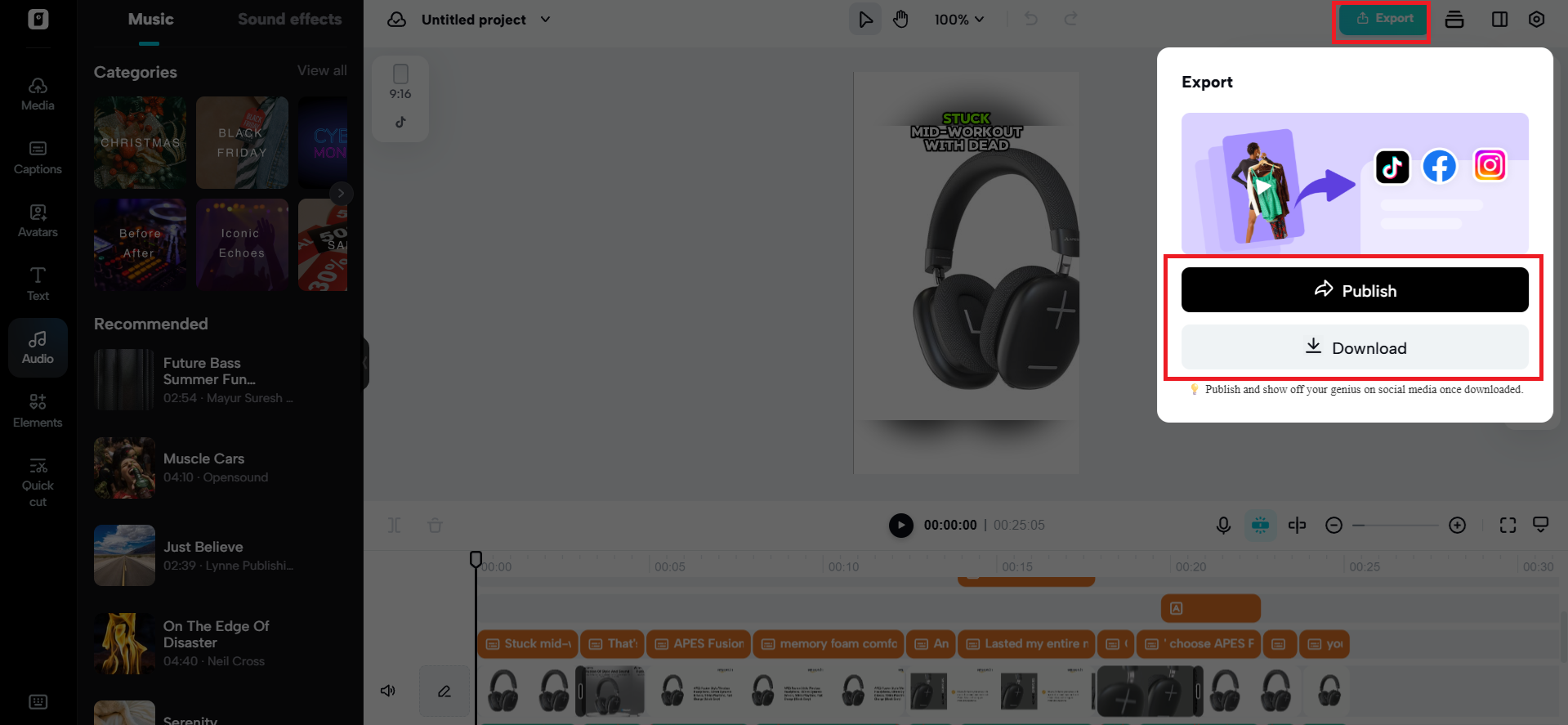 Export your video