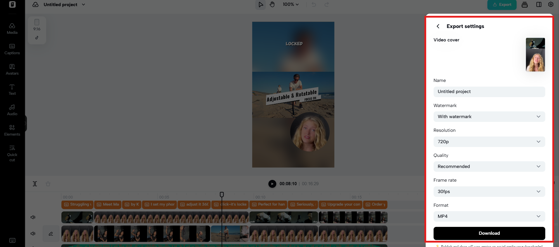 Export video