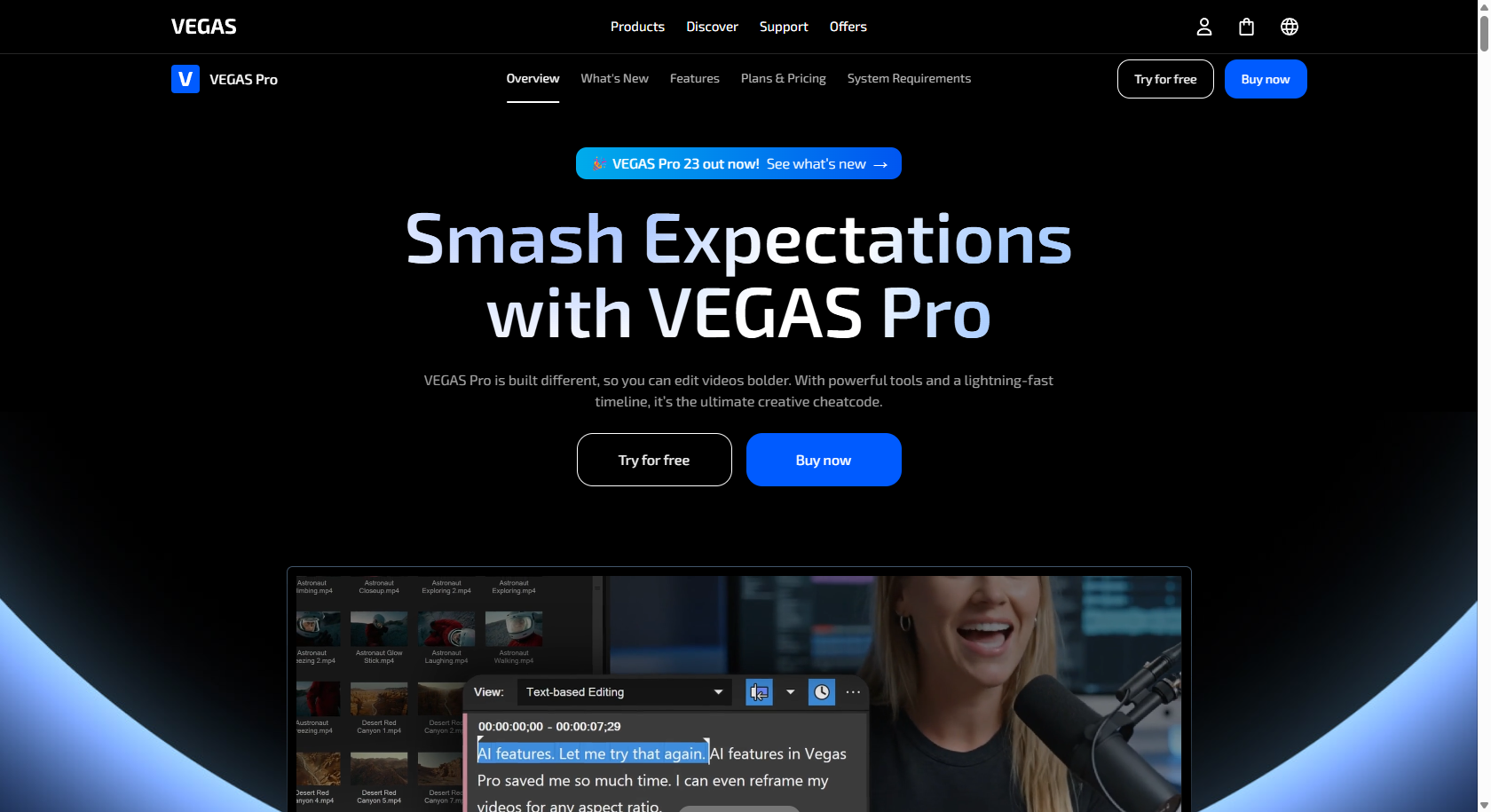 Vegas video editor