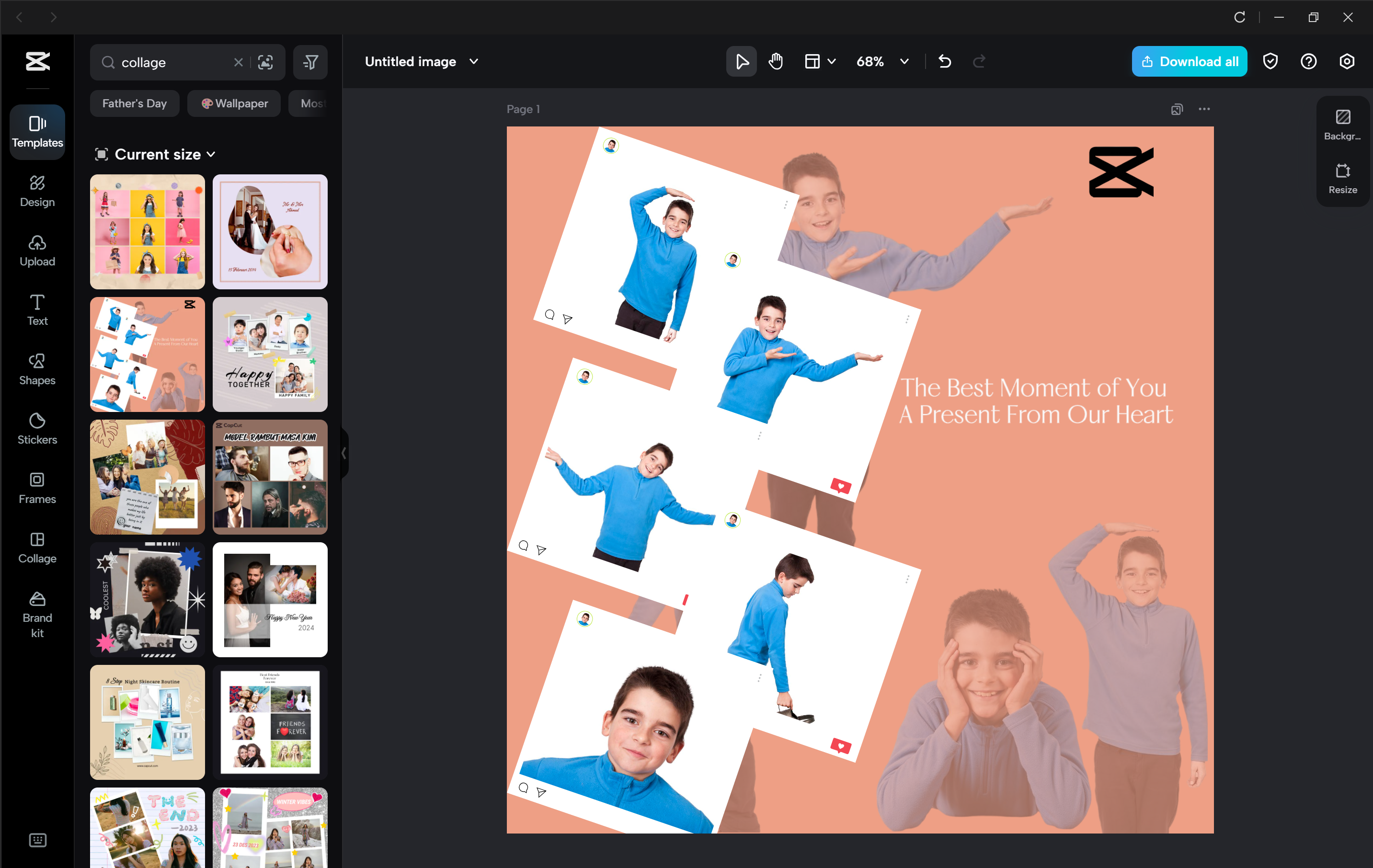 Photo collage editor for free on CapCut desktop