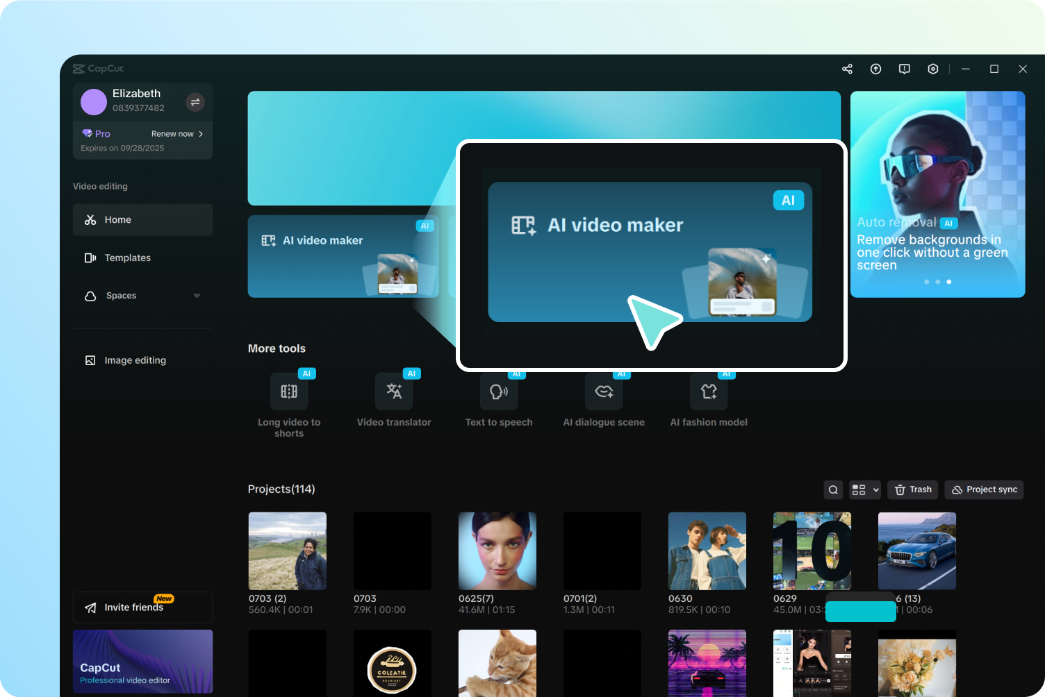 User launching CapCut desktop to access an AI video maker