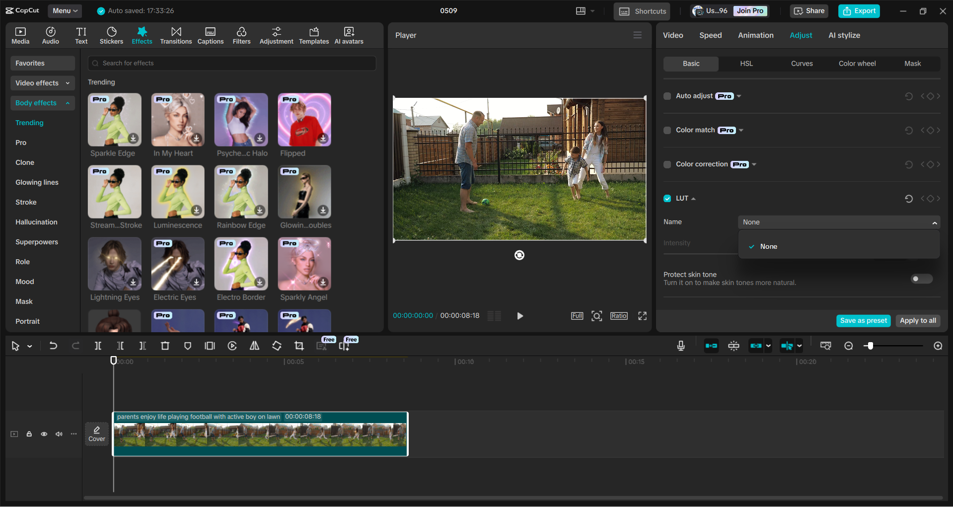 Interface do editor de vídeo para desktop CapCut - um software de gráficos em movimento fácil de usar