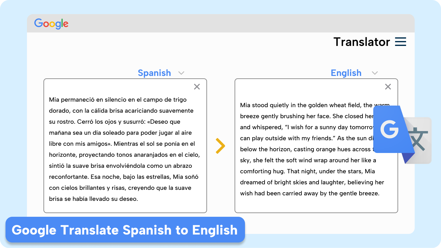 แปลภาษาอังกฤษเป็นภาษาสเปนด้วย Google Translate