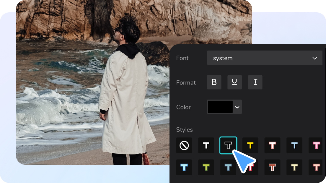 Easy text adding tool for video editing