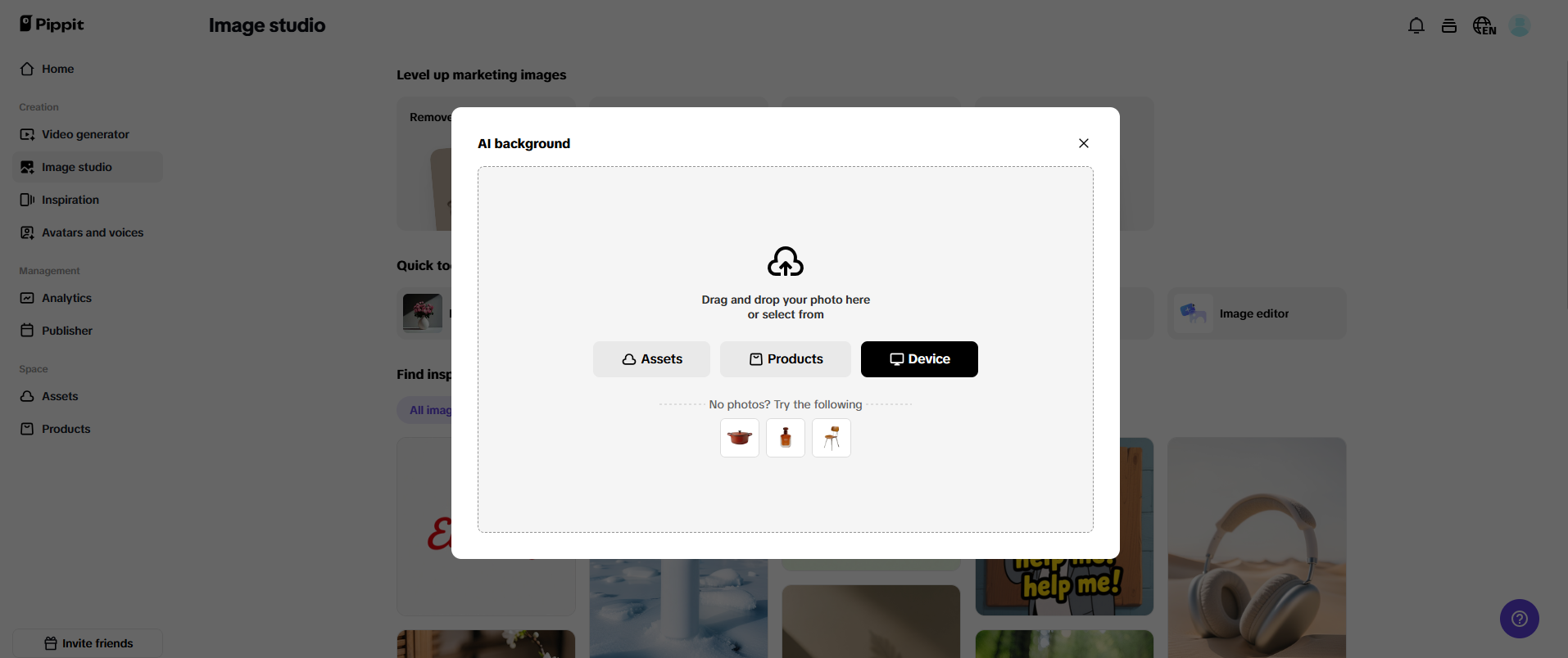 AI background generation