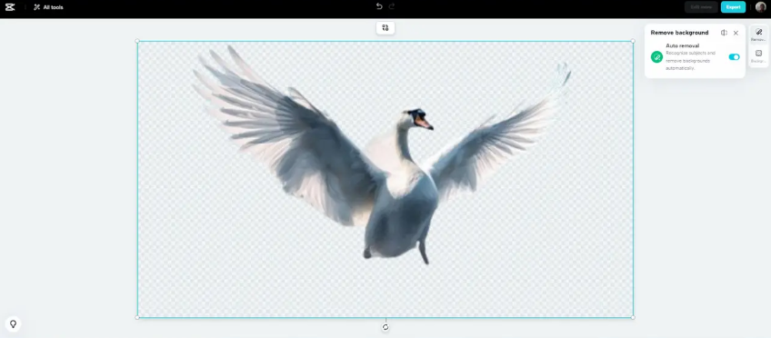 Erase background of image with CapCut cutout