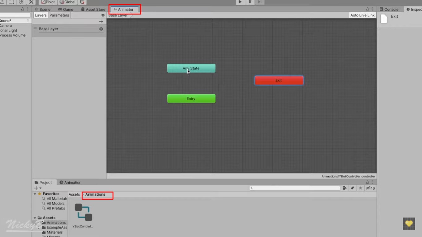 Using the Animation window to create keyframe animations in Unity animation software.