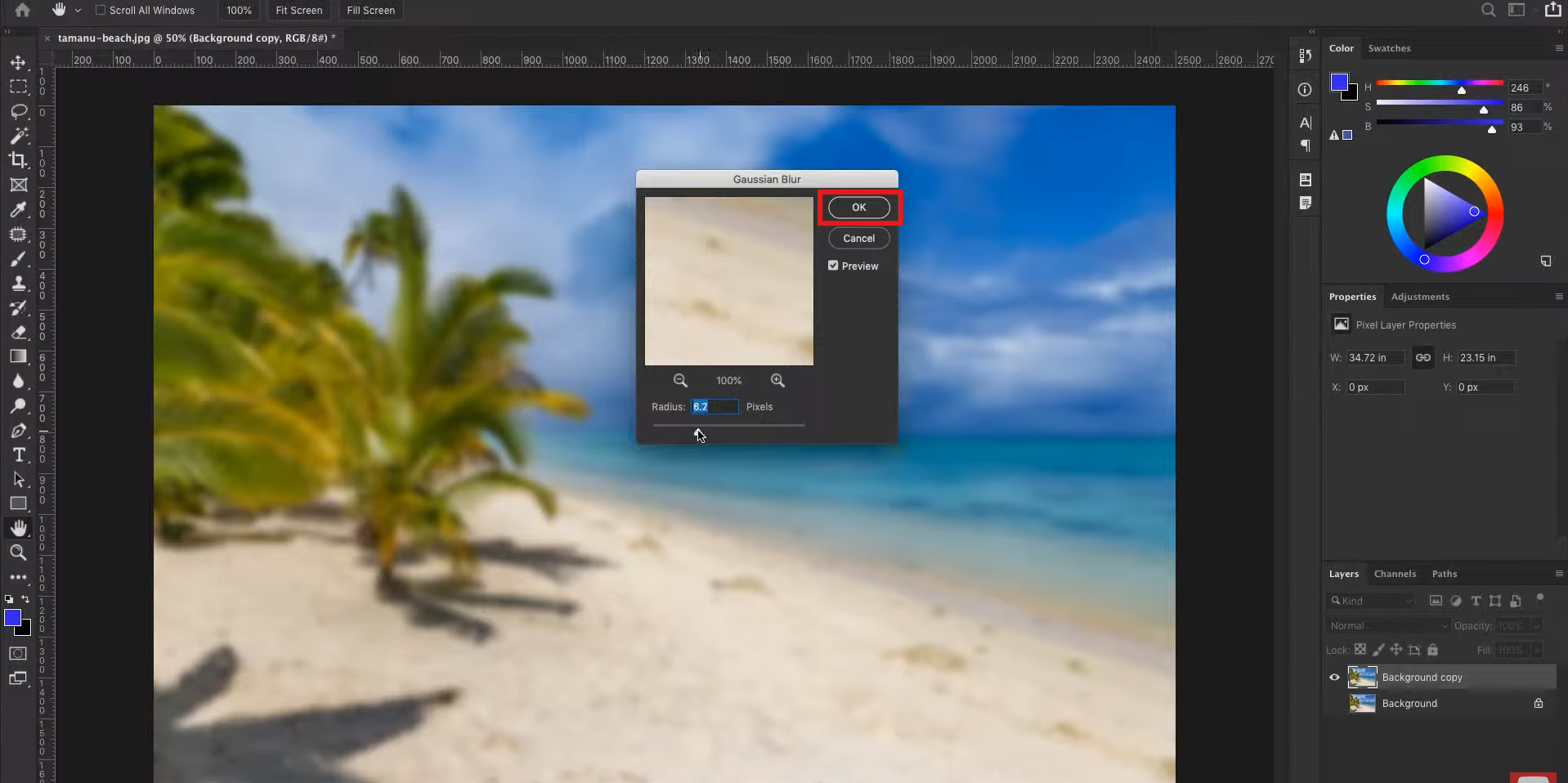 Cómo desenfocar una foto en Photoshop: guía para principiantes, image size:1918x958