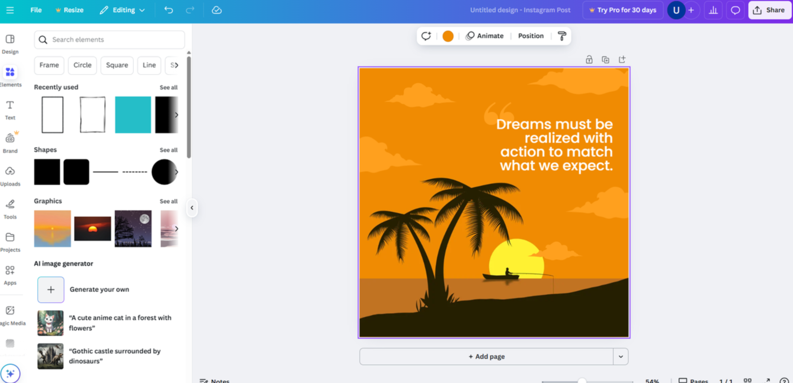 Иллюстрированный постер из Canva AI poster generator