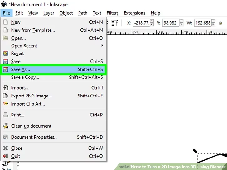 Save the SVG image in Inkscape