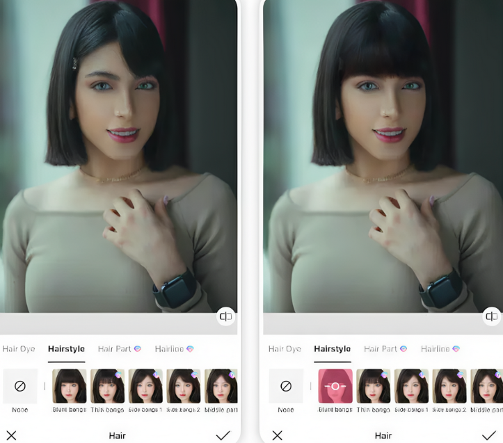Penukar gaya rambut BeautyPlus AI