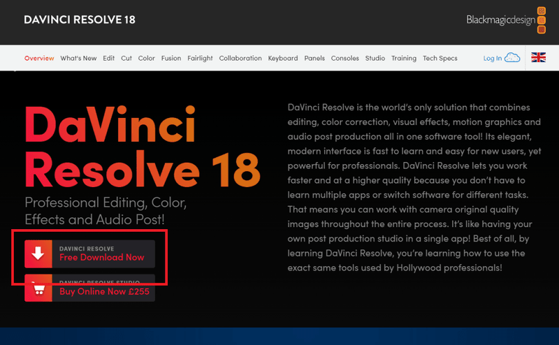 Visita il sito ufficiale di DaVinci