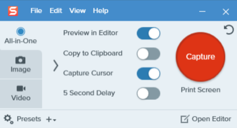 Snagit schermrecorder downloaden van de Techsmith-website