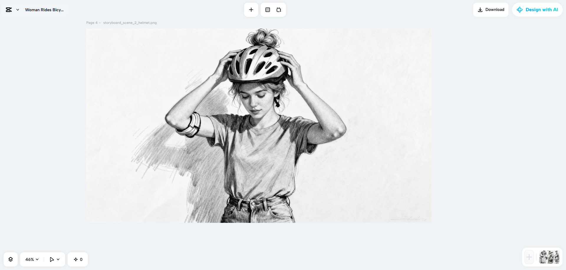 Η δημιουργία σκηνών storyboard από AI design στο CapCut Web
