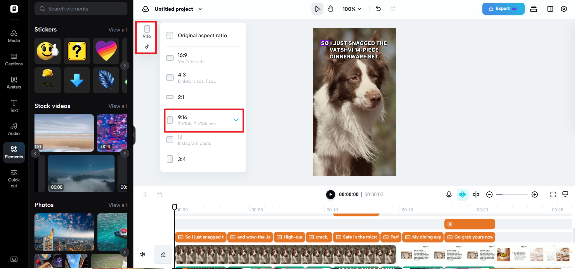 TikTok aspect ratio