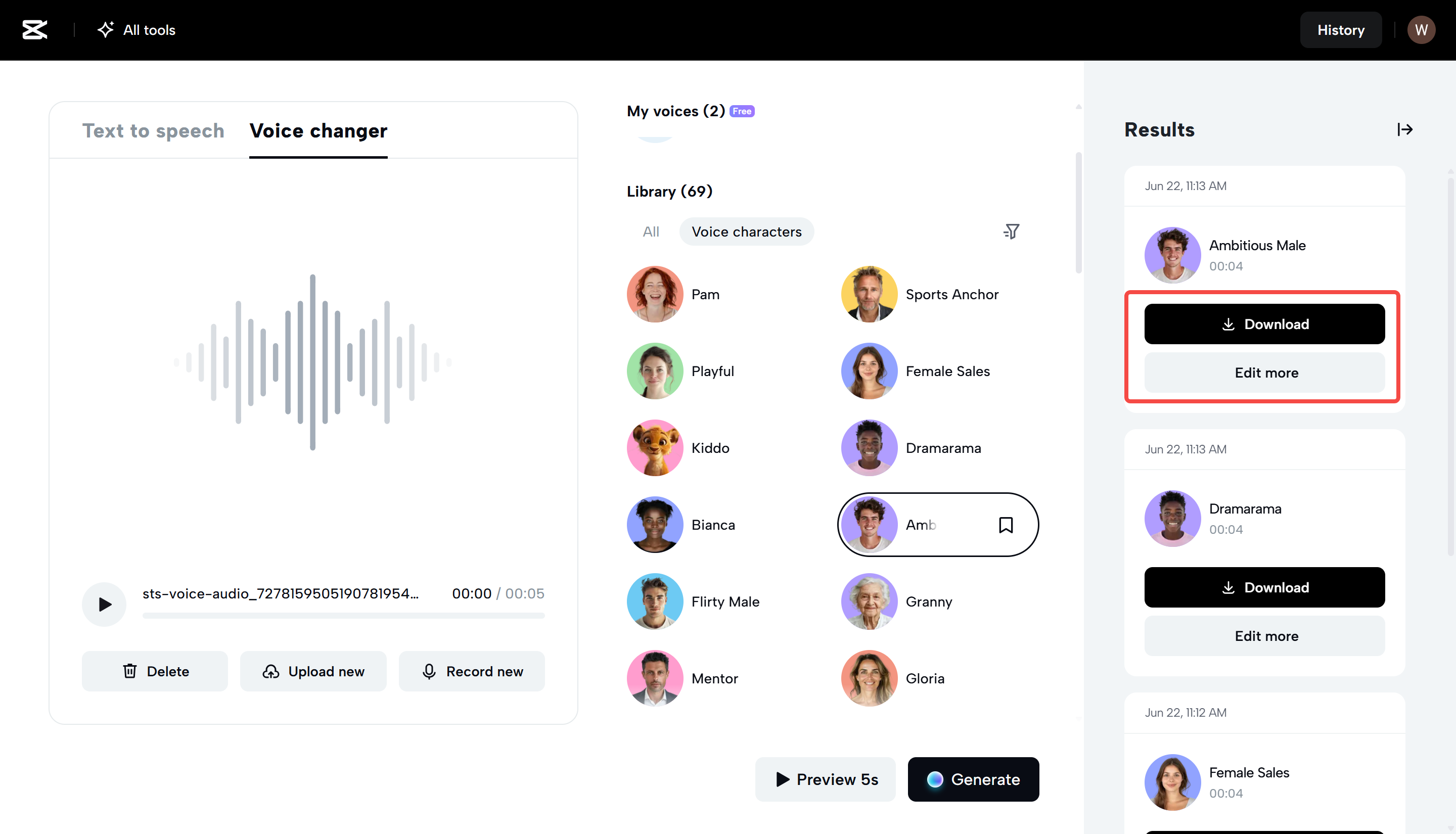 Exporter l'audio de CapCut Web