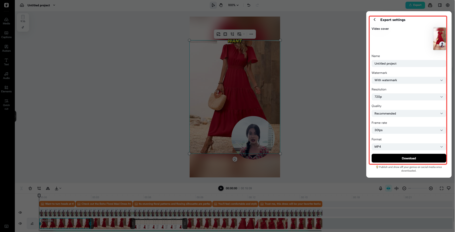 Export your video