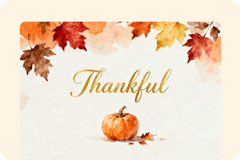Thanksgiving card for small business