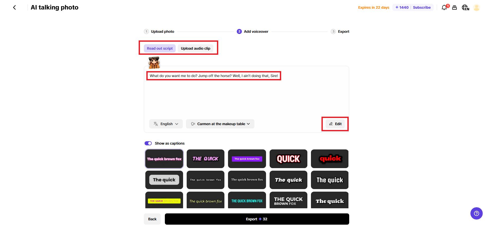 Enter text or upload audio file