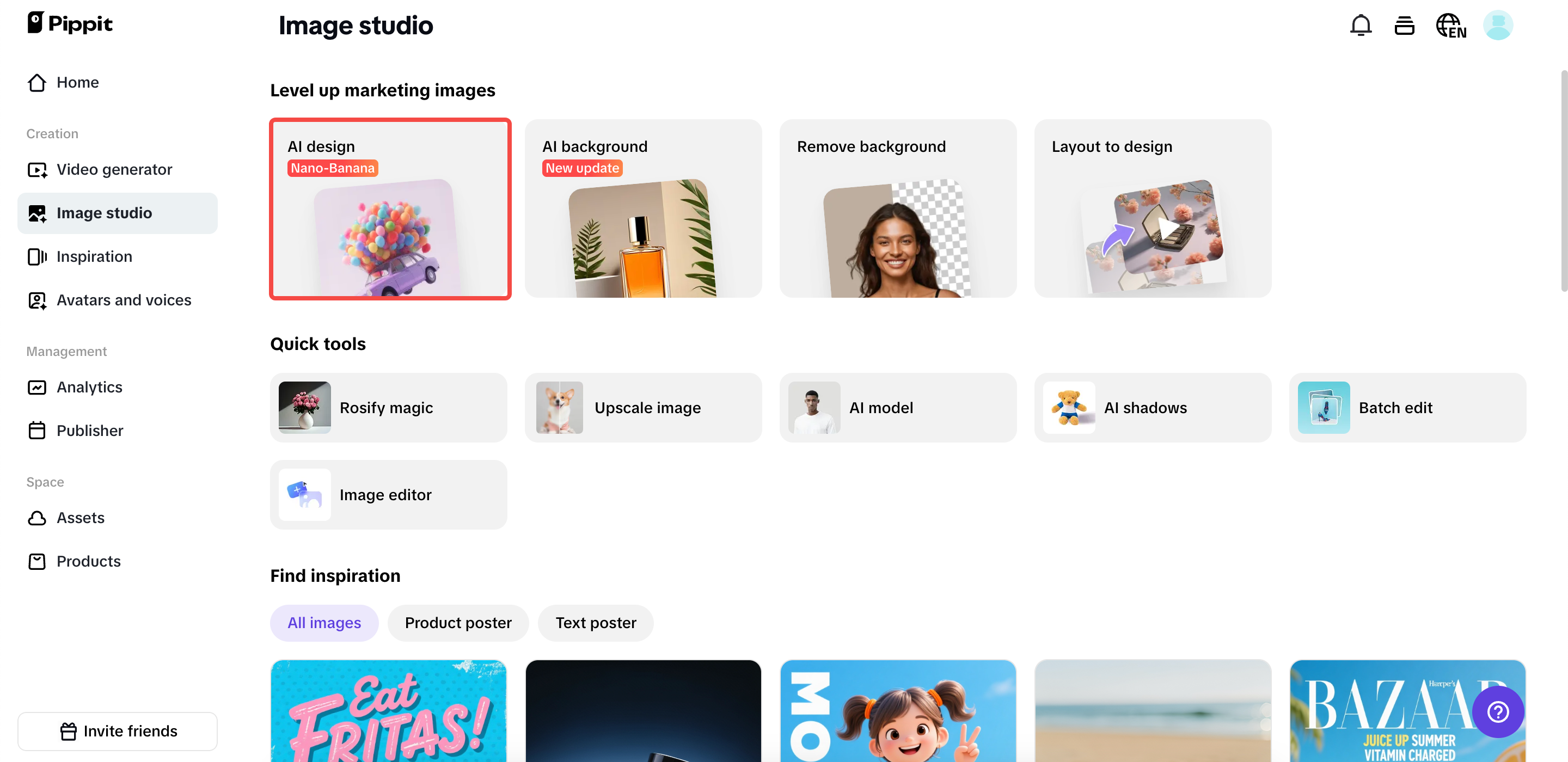 Abre la herramienta de diseño AI.