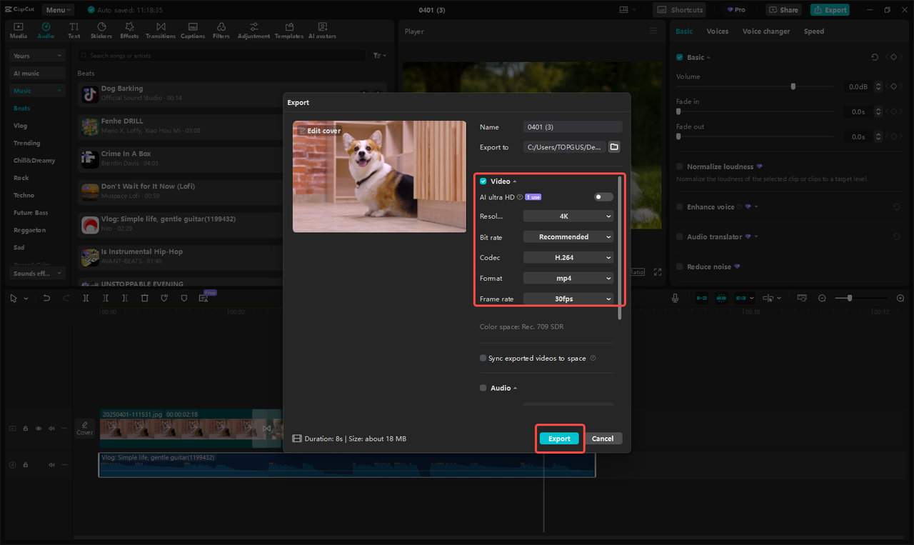 Export Facebook slideshow