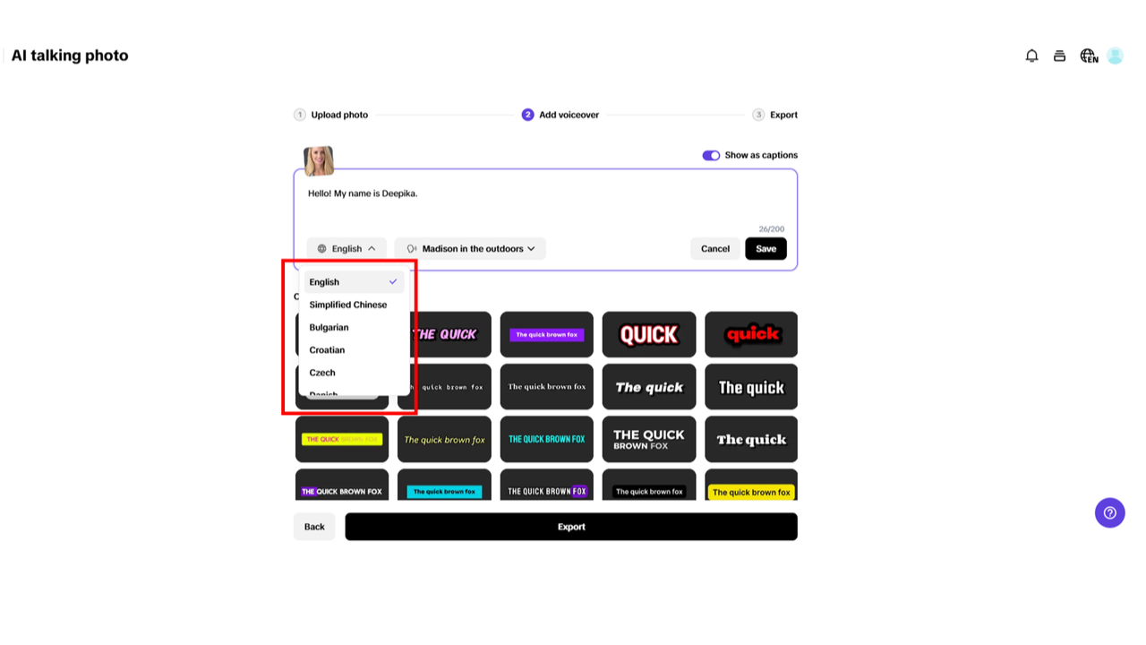 Multi-language support