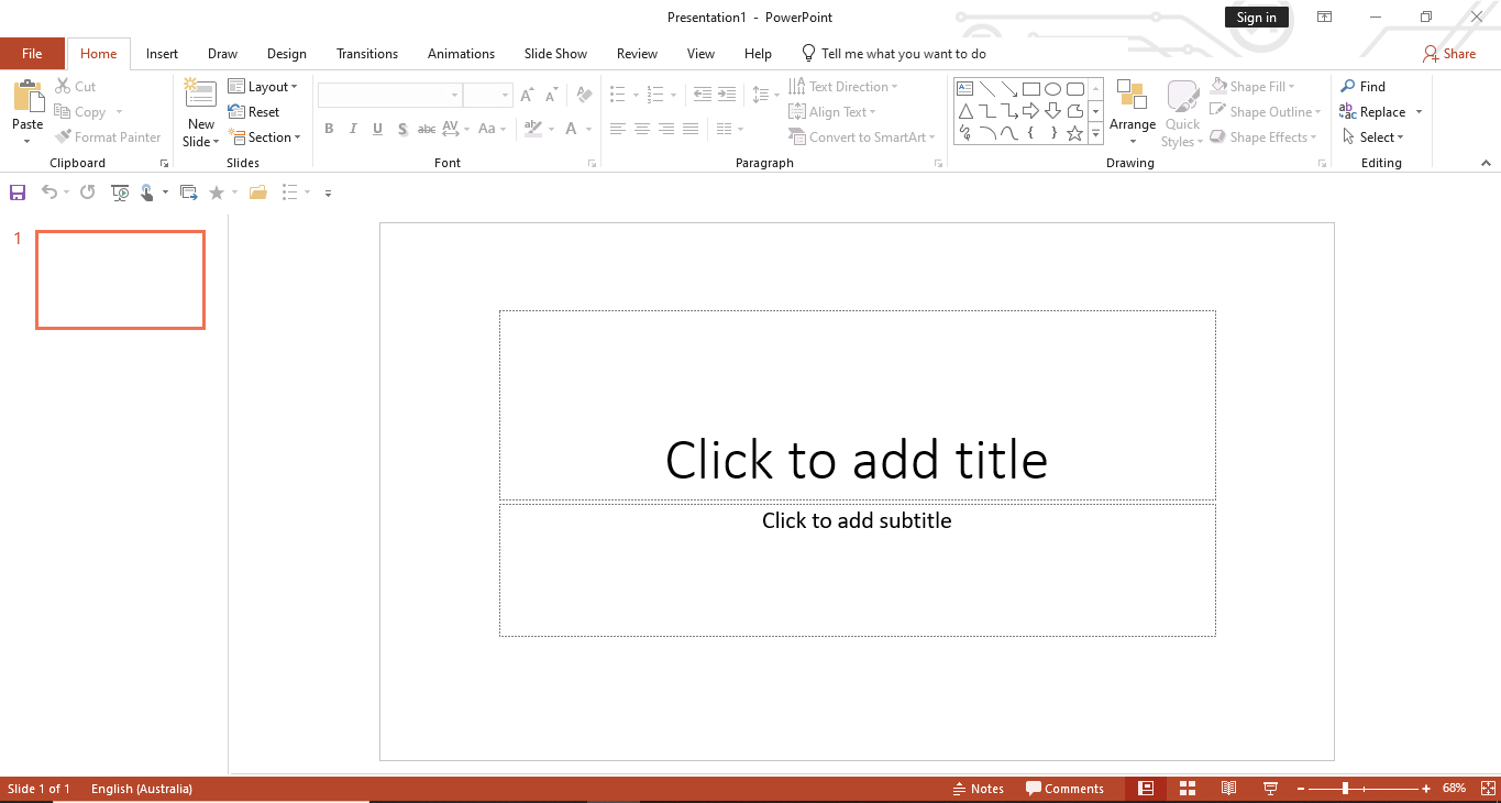 PowerPointで空白のスライドを作成する