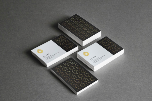 Minimalist business card with soft colors and thin border