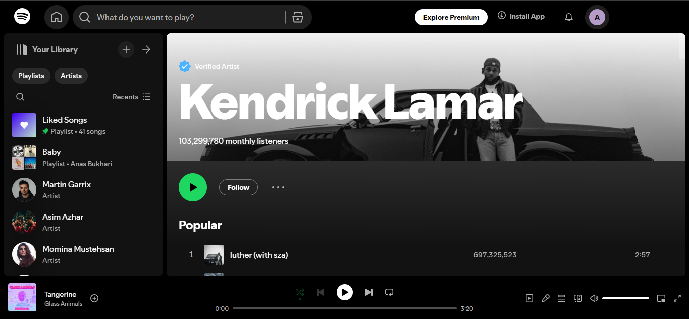 Kendrick Lamar - einer der 500 besten Künstler von Spotify