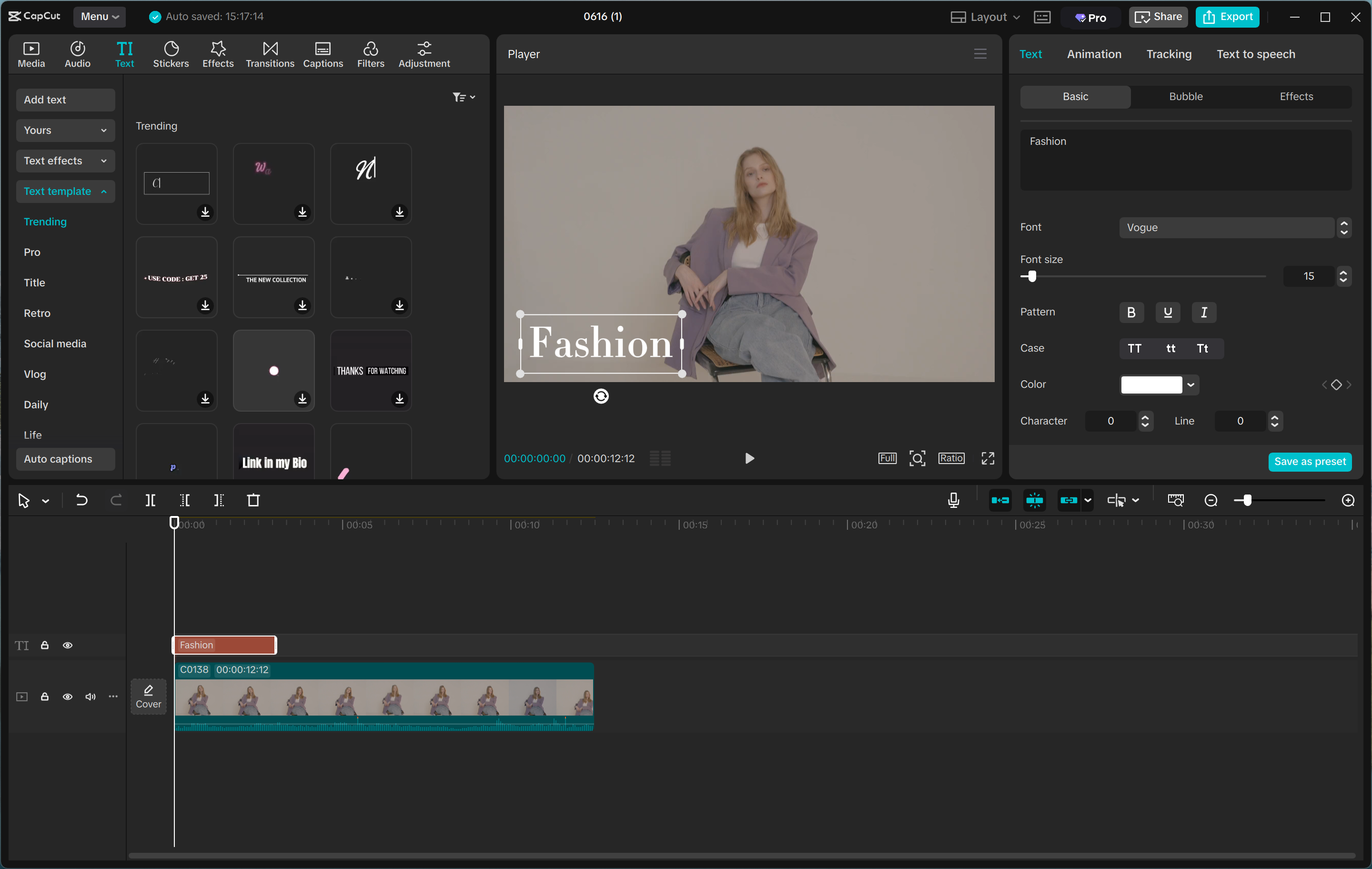 Interfaz del CapCut editor de video de escritorio: la herramienta que más me gusta para agregar la fuente de Vogue a los videos