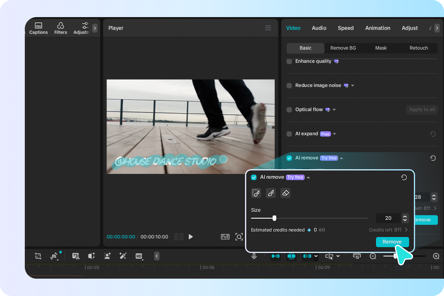 Removing watermark from video using the CapCut desktop video editor