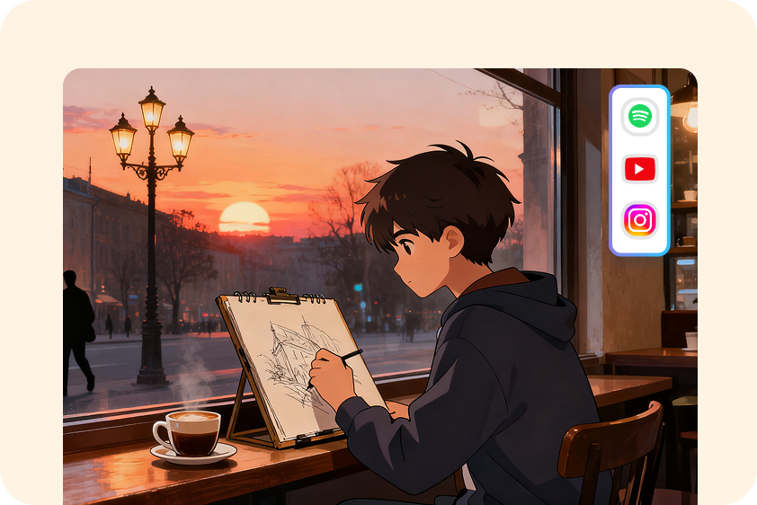 Utilisez des arrière-plans lofi pour les contenus sur les réseaux sociaux.