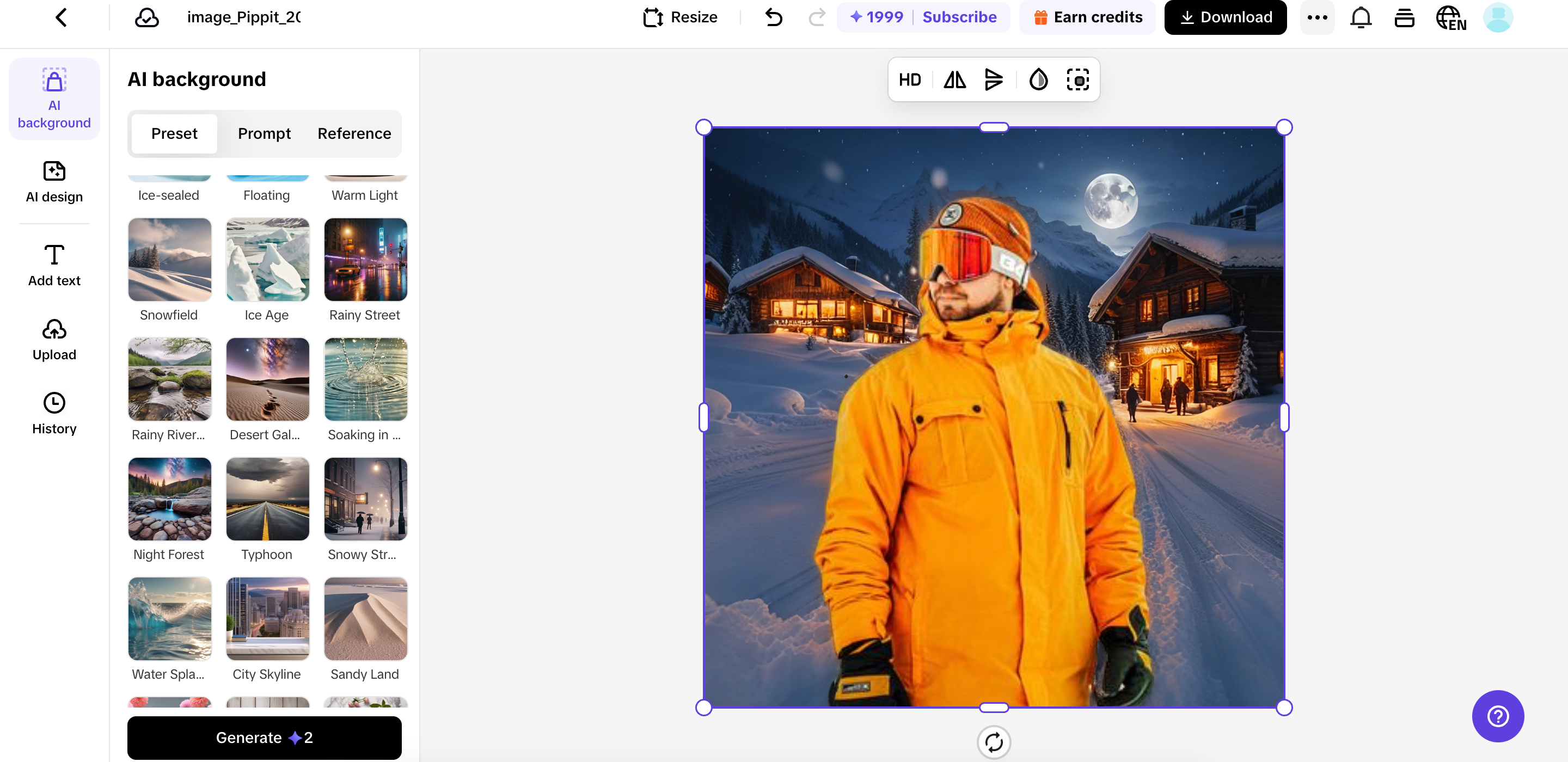 Create AI background