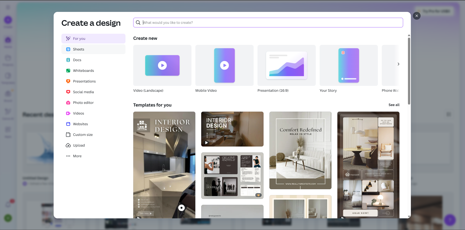 Opening the Canva design