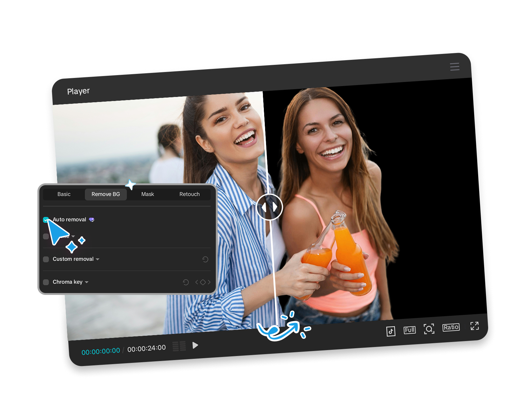 CapCut's background video remover